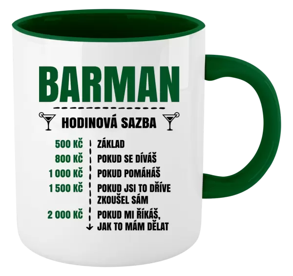 Hrnek Hodinová sazba - barman