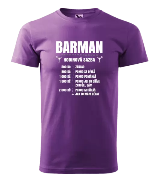 Pánské tričko Hodinová sazba - barman
