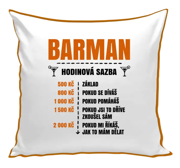 Polštář Hodinová sazba - barman