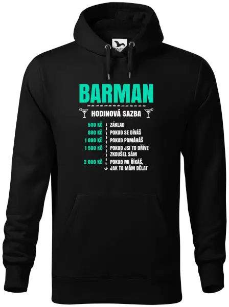 Pánská mikina Hodinová sazba - barman