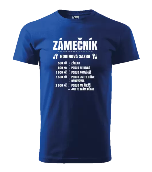 Pánské tričko Hodinová sazba - zámečník