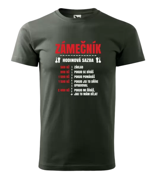 Pánské tričko Hodinová sazba - zámečník