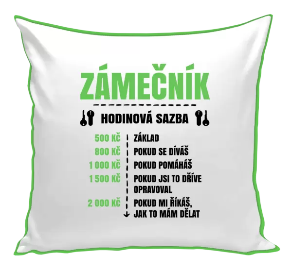 Polštář Hodinová sazba - zámečník