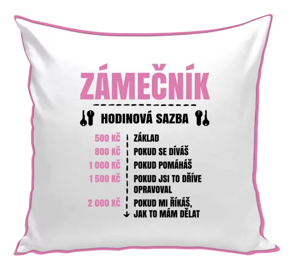 Polštář Hodinová sazba - zámečník