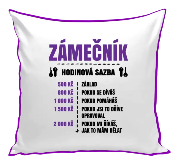Polštář Hodinová sazba - zámečník
