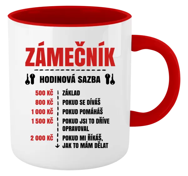 Hrnek Hodinová sazba - zámečník