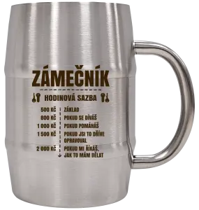 Nerezový chladicí půllitr Hodinová sazba - zámečník