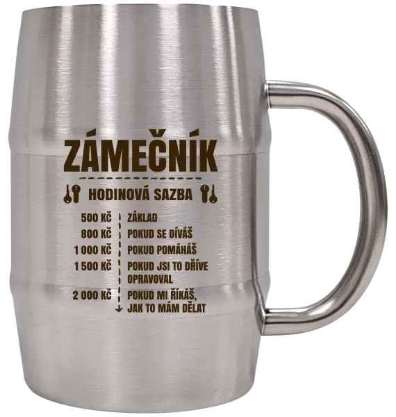 Nerezový chladicí půllitr Hodinová sazba - zámečník