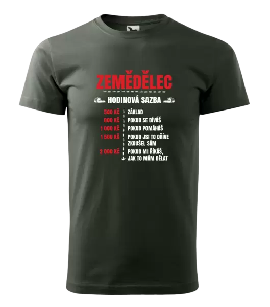 Pánské tričko Hodinová sazba - zemědělec