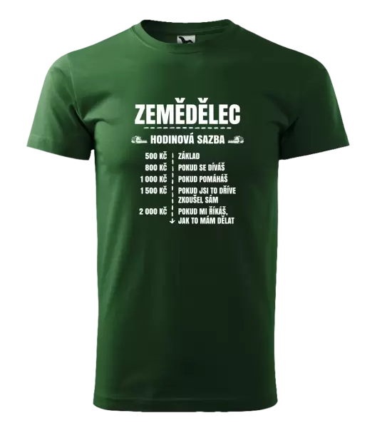 Pánské tričko Hodinová sazba - zemědělec
