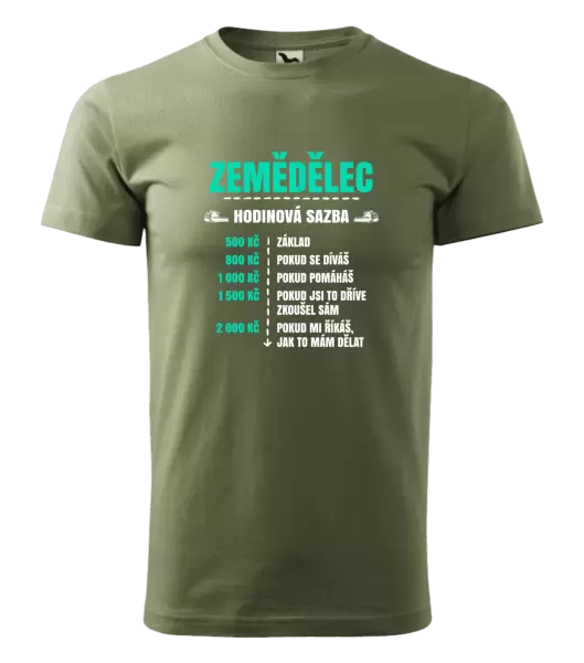 Pánské tričko Hodinová sazba - zemědělec