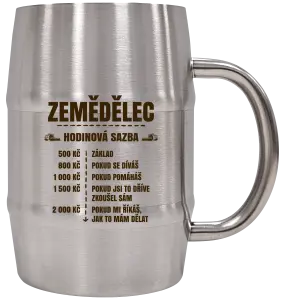 Nerezový chladicí půllitr Hodinová sazba - zemědělec