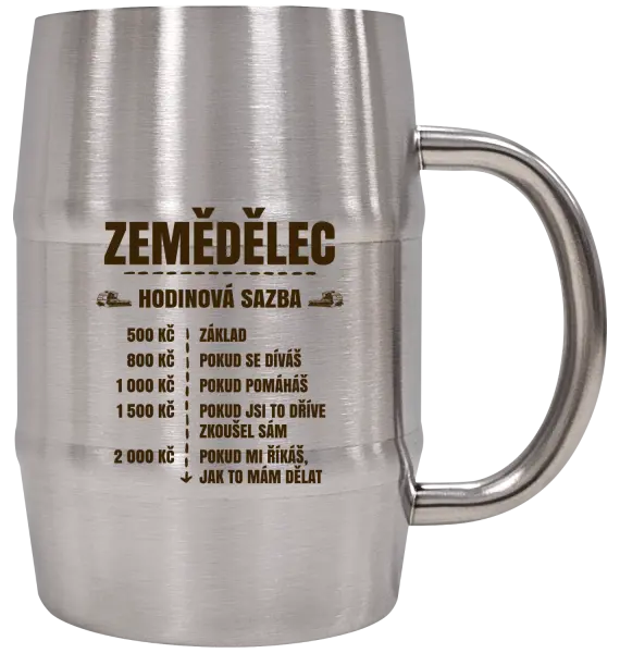 Nerezový chladicí půllitr Hodinová sazba - zemědělec