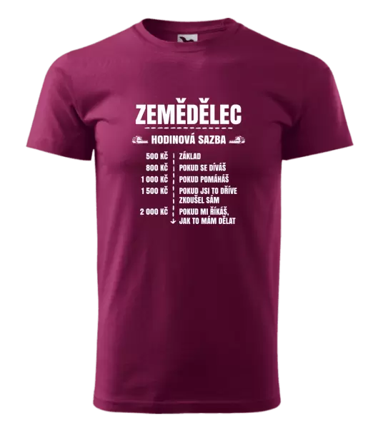 Pánské tričko Hodinová sazba - zemědělec