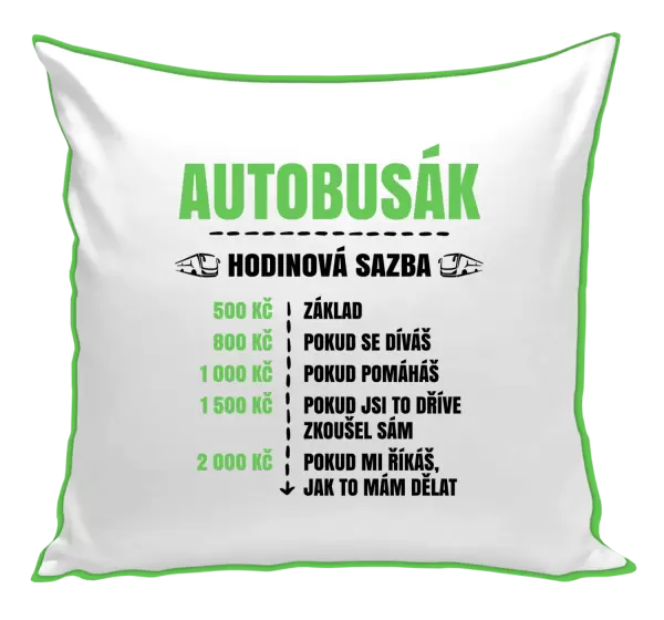 Polštář Hodinová sazba - autobusák