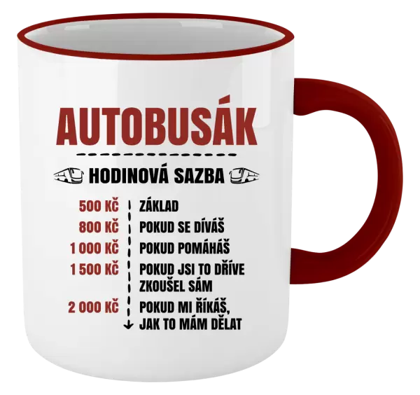 Hrnek Hodinová sazba - autobusák