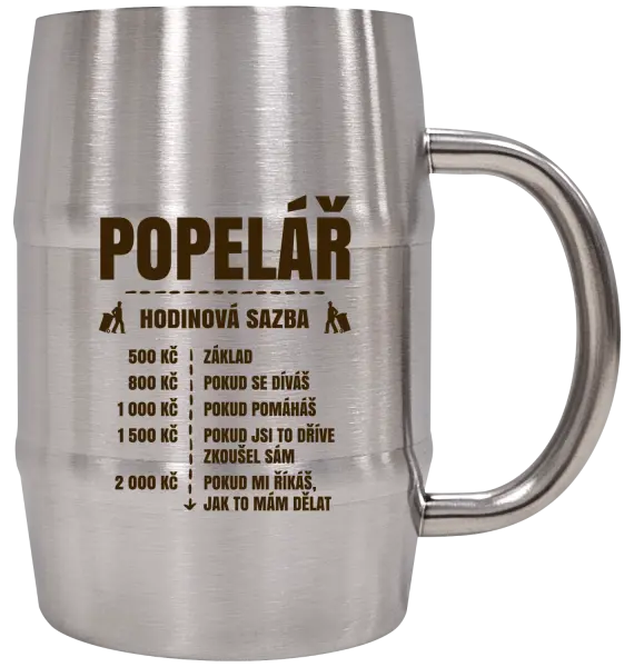 Nerezový chladicí půllitr Hodinová sazba - popelář