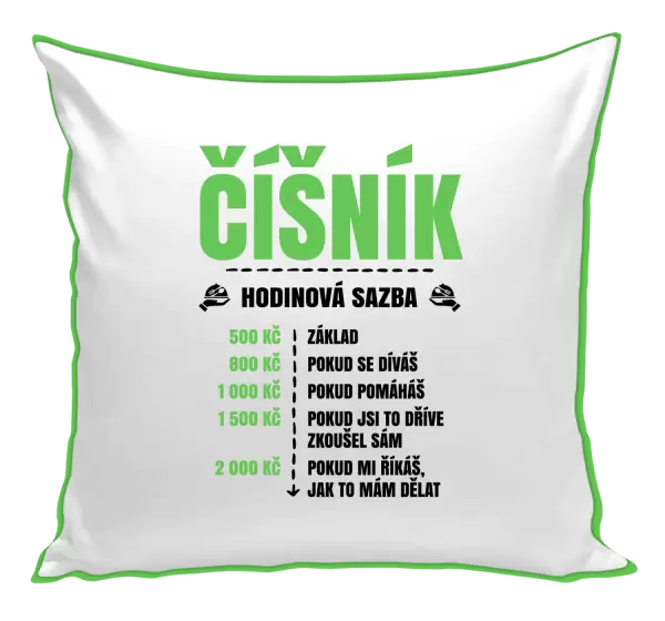 Polštář Hodinová sazba - číšník