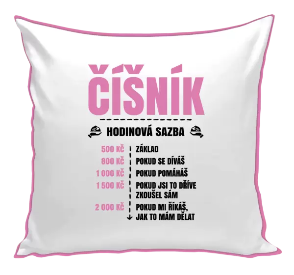 Polštář Hodinová sazba - číšník