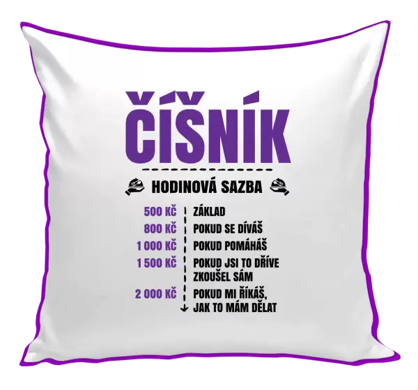 Polštář Hodinová sazba - číšník