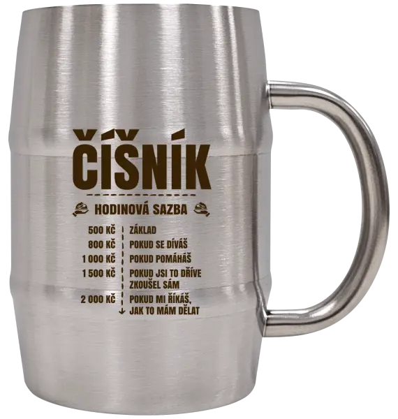 Nerezový chladicí půllitr Hodinová sazba - číšník