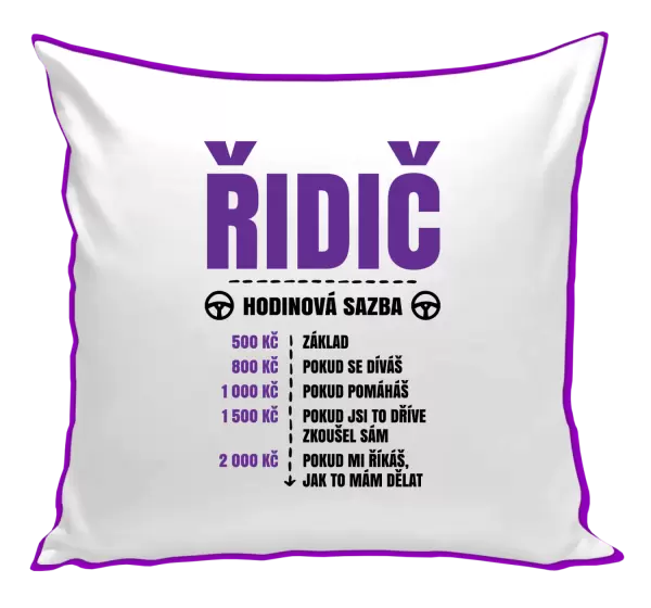 Polštář Hodinová sazba - řidič