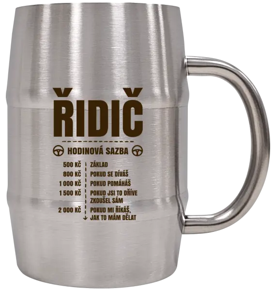 Nerezový chladicí půllitr Hodinová sazba - řidič