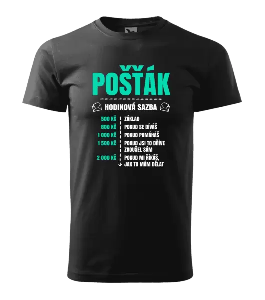 Pánské tričko Hodinová sazba - pošťák