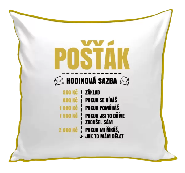 Polštář Hodinová sazba - pošťák