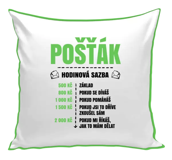 Polštář Hodinová sazba - pošťák