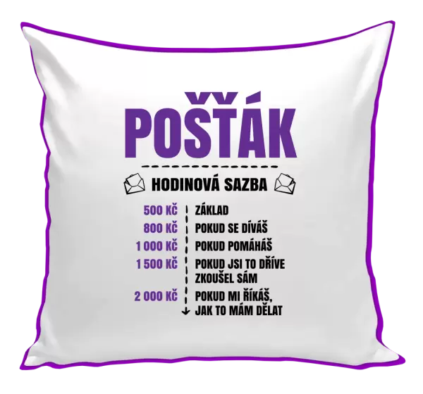 Polštář Hodinová sazba - pošťák