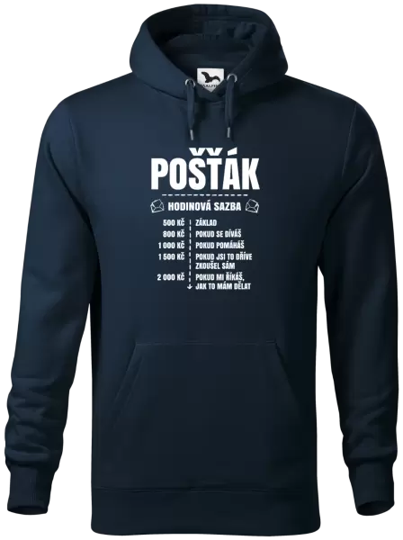 Pánská mikina Hodinová sazba - pošťák