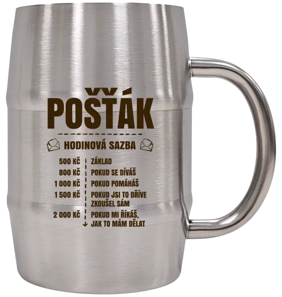 Nerezový chladicí půllitr Hodinová sazba - pošťák