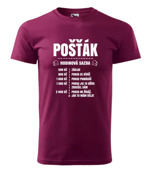 Pánské tričko Hodinová sazba - pošťák