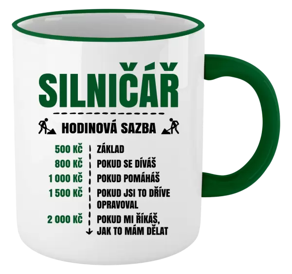 Hrnek Hodinová sazba - silničář