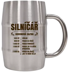 Nerezový chladicí půllitr Hodinová sazba - silničář