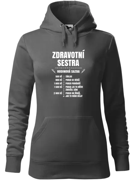 Dámská mikina Hodinová sazba - zdravotní sestra