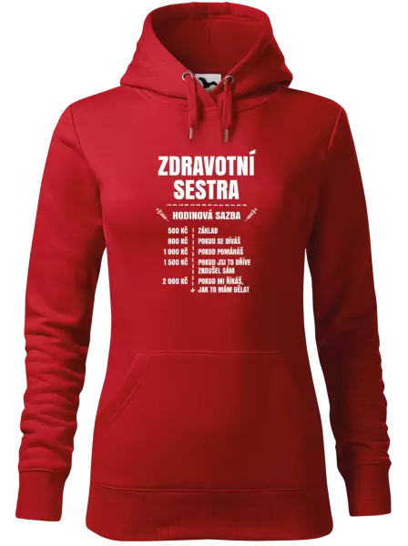 Dámská mikina Hodinová sazba - zdravotní sestra