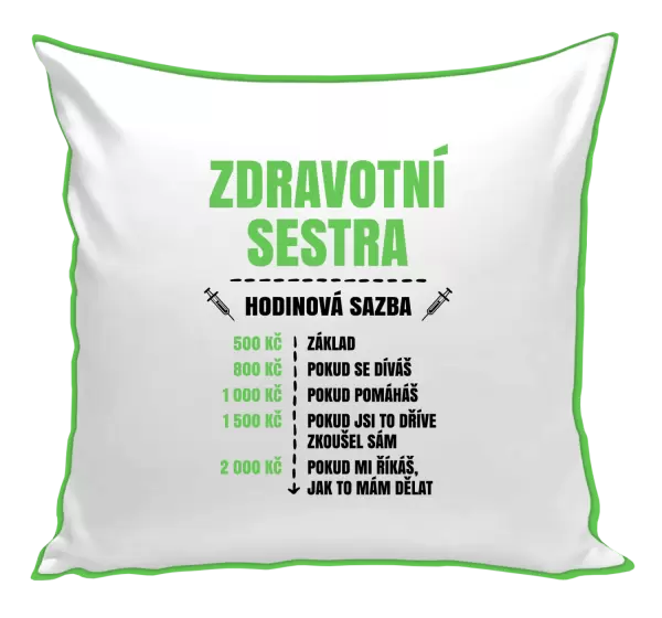 Polštář Hodinová sazba - zdravotní sestra