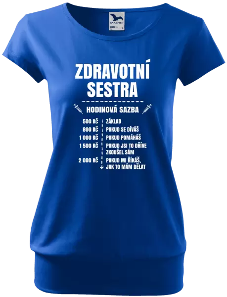 Dámské tričko Hodinová sazba - zdravotní sestra
