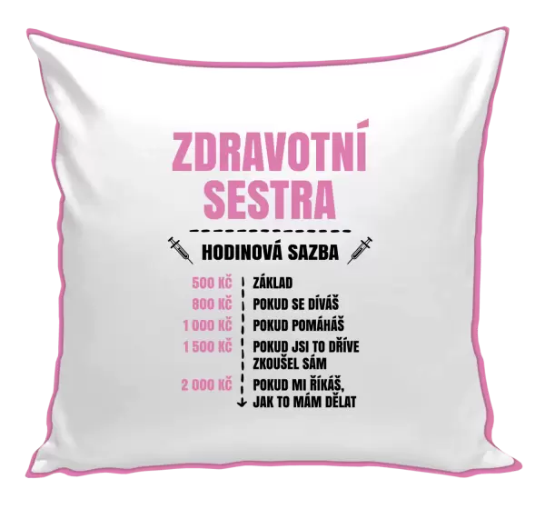 Polštář Hodinová sazba - zdravotní sestra