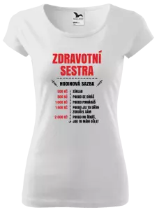 Dámské tričko Malfini Pure Hodinová sazba - zdravotní sestra