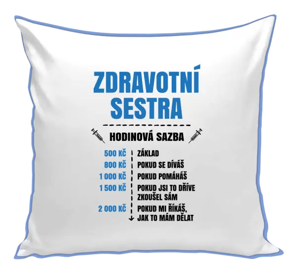 Polštář Hodinová sazba - zdravotní sestra