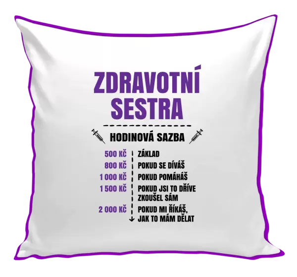 Polštář Hodinová sazba - zdravotní sestra