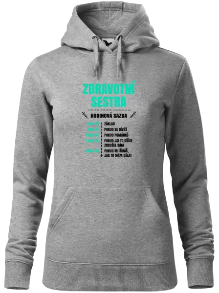 Dámská mikina Hodinová sazba - zdravotní sestra