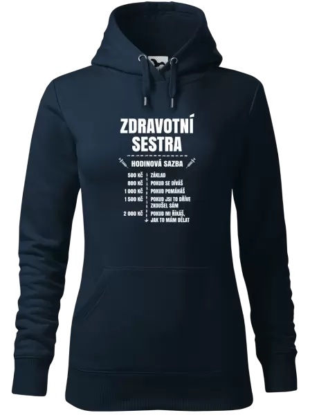 Dámská mikina Hodinová sazba - zdravotní sestra