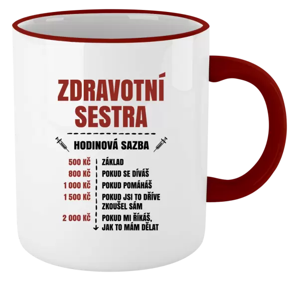 Hrnek Hodinová sazba - zdravotní sestra