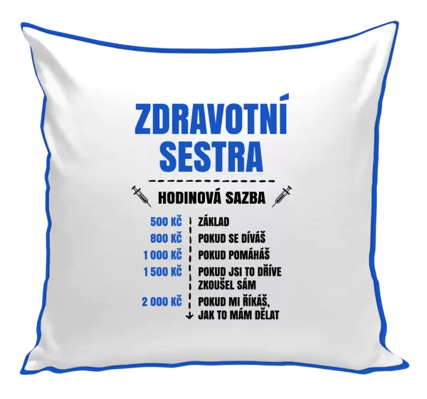 Polštář Hodinová sazba - zdravotní sestra