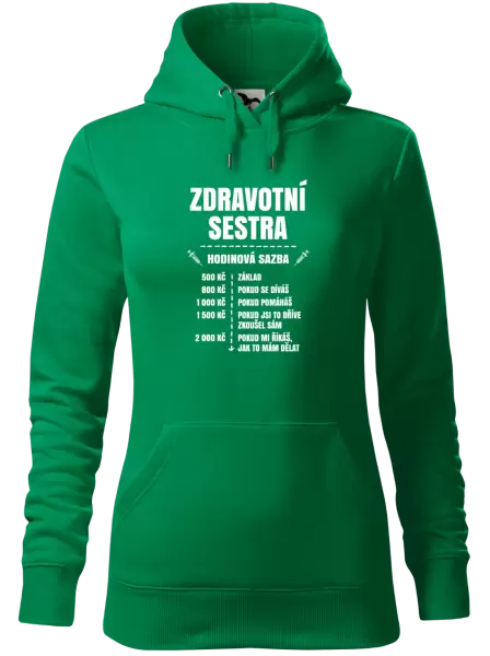 Dámská mikina Hodinová sazba - zdravotní sestra