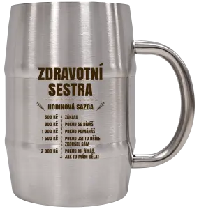 Nerezový chladicí půllitr Hodinová sazba - zdravotní sestra